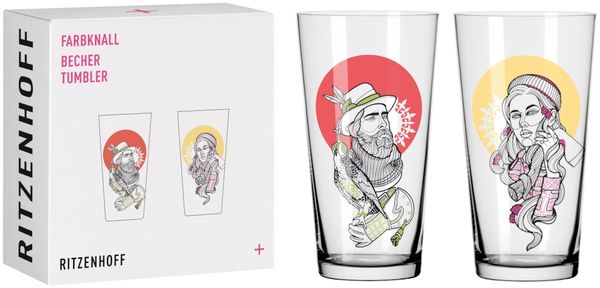 Ritzenhoff Bierglas Set Farbknall Becher 2er-Set 002