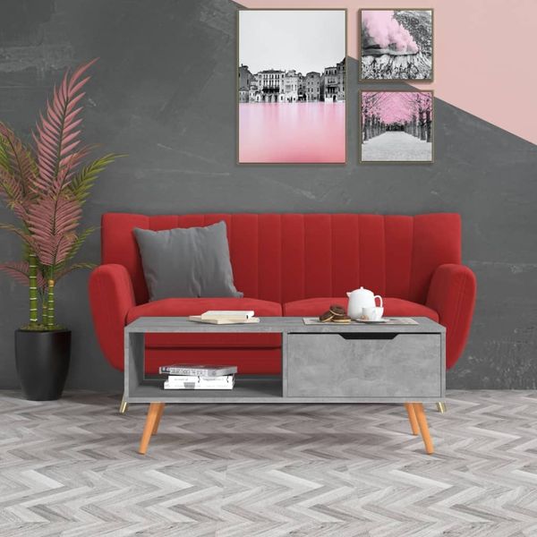 vidaXL Couchtisch Betongrau 100x49,5x43 cm Holzwerkstoff 326790