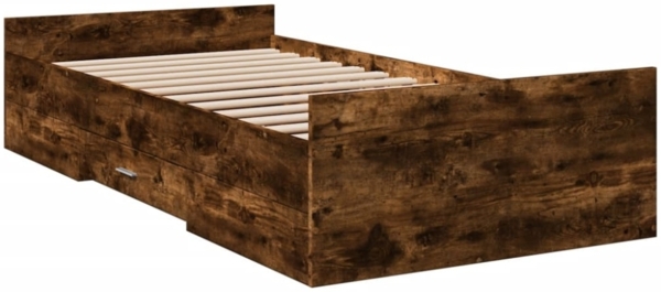 vidaXL Bettgestell mit Schubladen Räuchereiche 90x200cm Holzwerkstoff 3280339 Bild 11