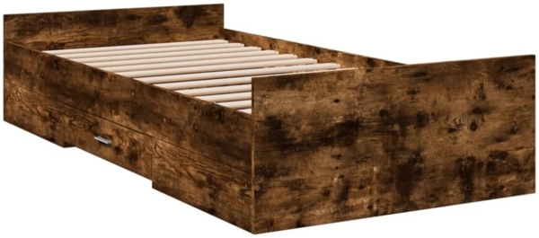 vidaXL Bettgestell mit Schubladen Räuchereiche 90x200cm Holzwerkstoff 3280339 Bild 4