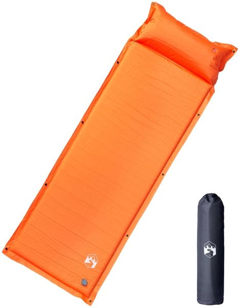 vidaXL Selbstaufblasende Isomatte mit Kissen Orange 4007129