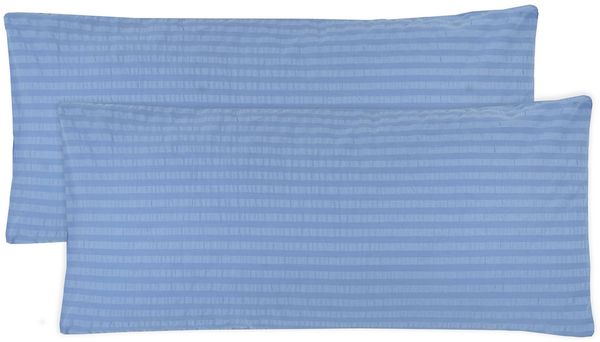 ZOLLNER Kissenbezug, (2 Stück), 40 x 80 cm, 100% Baumwolle, vom Hotelwäschespezalisten, Seersucker