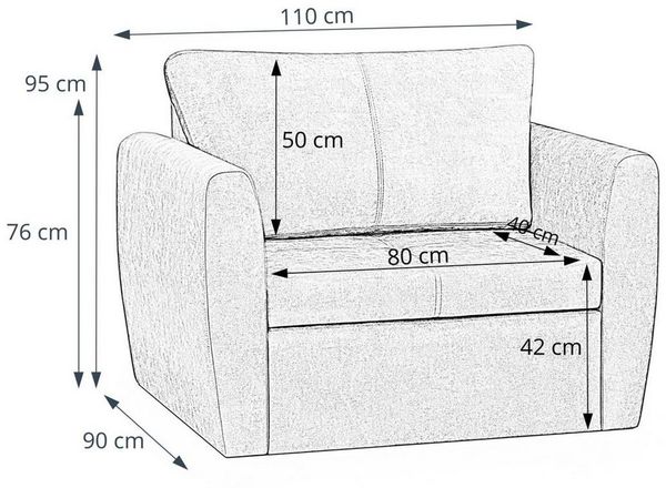 Beautysofa Relaxsessel Kamel (Modern 1-Sitzer Sofa, Wohnzimmersessel), mit Schlaffunktion