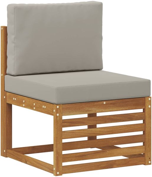 vidaXL Outdoor-Sofagarnitur 9 pcs Natürlich und Hellgrau Polyester 3384842 Bild 3