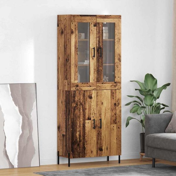 vidaXL Highboard Wandmontiert Altholz 69,5 x 34 x 180 cm Holzwerkstoff 3415809