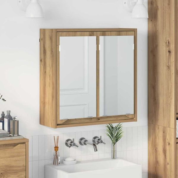 vidaXL Badezimmerspiegelschrank mit Tür Artisan-Eiche 60 x 20 x 60 cm 888786