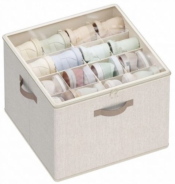 SONGMICS Schuh-Organizer, für bis zu 16 Paar Schuhe, platzsparend, stapelbar, Kleiderschrank, beige
