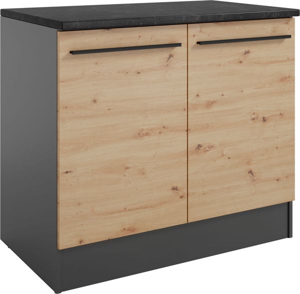 BASIC by Balculina Spülenschrank Jazz B/T/H 100x60x90 cm (1-St) Breite 100cm, Melaminbeschichtung