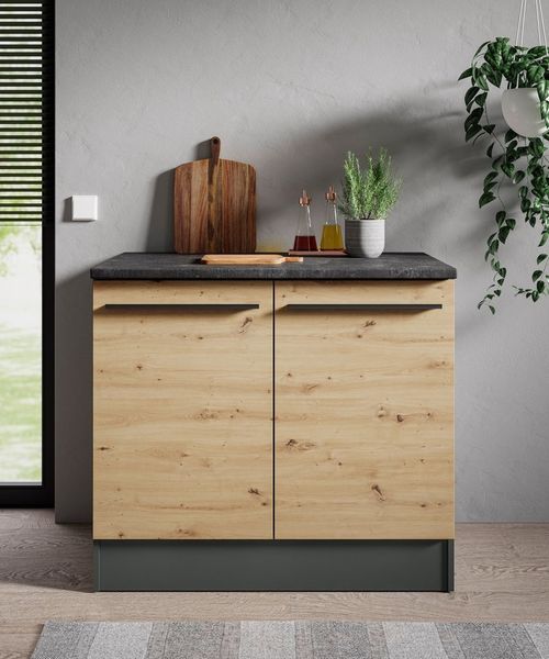 BASIC by Balculina Spülenschrank Jazz B/T/H 100x60x90 cm (1-St) Breite 100cm, Melaminbeschichtung