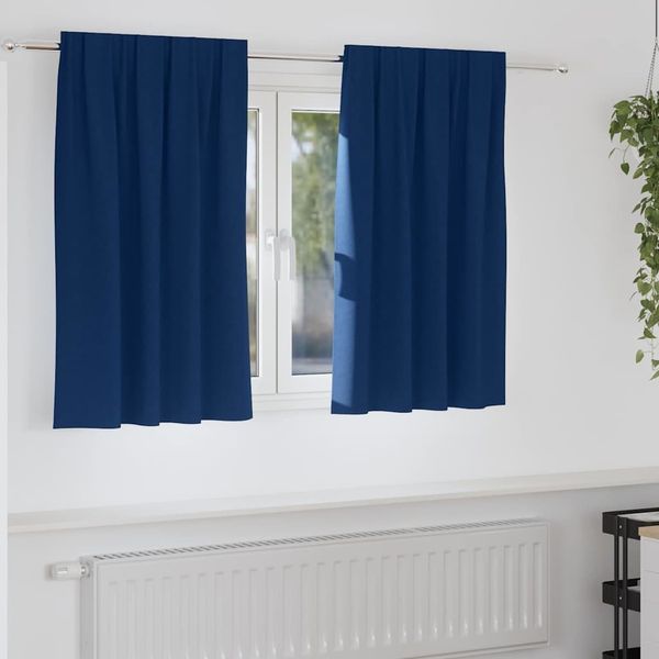 vidaXL Verdunkelungs-Vorhänge mit Ringen 2 pcs Dunkelblau 140 x 140 cm 4107473
