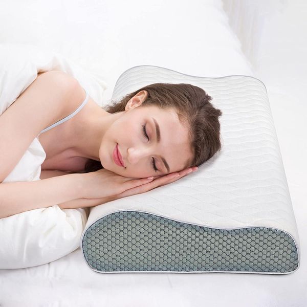 Ergonomisches Memory Foam Schlafkissen Höhenverstellbar waschbar 60x35x9/11cm