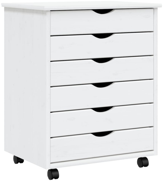 vidaXL Rollschrank mit Schubladen MOSS Weiß Massivholz Kiefer 355892