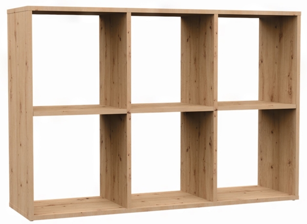 Selsey 'Malax' Offenes Standregal, 6 Fächer, Artisan-Eiche, 75 x 110 x 30 cm