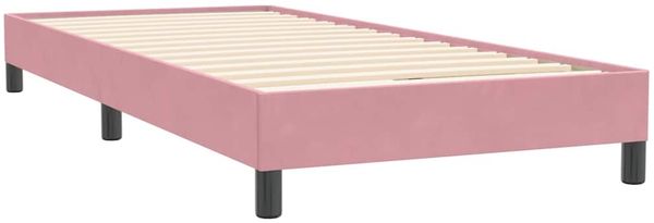 vidaXL Boxspringbett mit Matratze Rosa 90x220 cm Samt 3318314 Bild 5