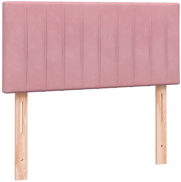 vidaXL Boxspringbett mit Matratze Rosa 90x220 cm Samt 3318314 Bild 7