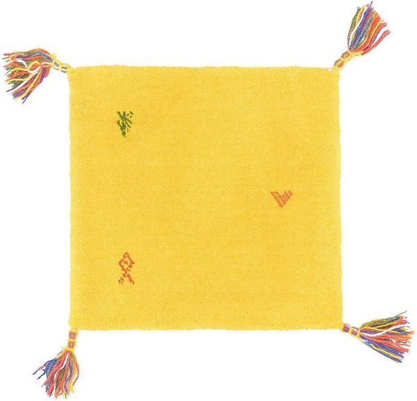 Gabbeh Teppich - Indus »Agra« 40 x 40 cm - gelb - quadratisch