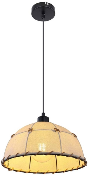 Hängeleuchte, Hanfseil, Dekornähte, beige, schwarz, H 120 cm