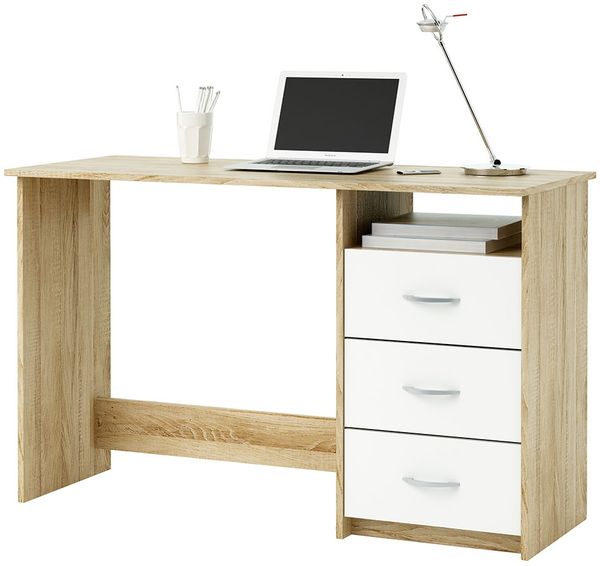 Schreibtisch >Florian< in Sonoma-Eiche - 123x76,5x50,1cm (BxHxT)