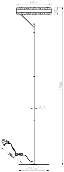 LED Stehlampe DIOS dimmbar, Lichttemperatur einstellbar, Silber, Höhe 180cm Bild 6