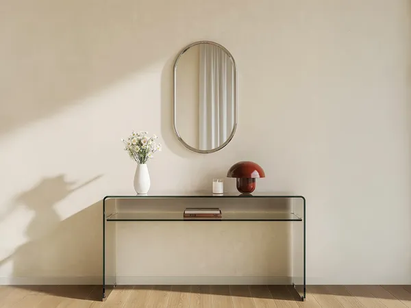 Vente-unique - REFLEYA Spiegel Metall Silberfarben - B 2 cm x H 70 cm x L 40 cm