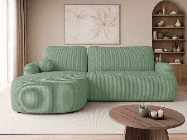 Ecksofa Loridu Cord (Farbe: Poso 47, Seite: Links)