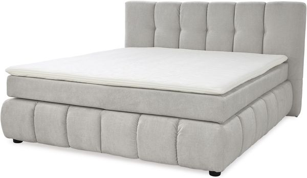 Jockenhöfer 'Cora' Boxspringbett, 180x200 cm, Flachgewebe Greige