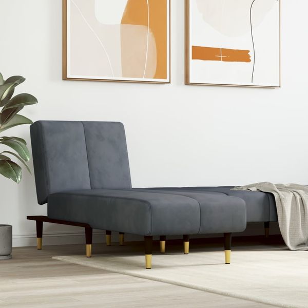 vidaXL Chaiselongue Dunkelgrau Samt 352794
