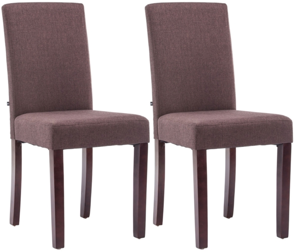 CLP 2er Set Esszimmerstuhl Ina Stoffbezug mit Holzgestell,braun cappuccino