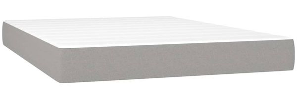 vidaXL Boxspringbett mit Matratze & LED Hellgrau 140x190 cm Stoff 3135029 Bild 6