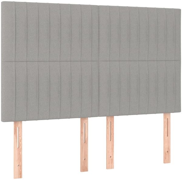 vidaXL Boxspringbett mit Matratze & LED Hellgrau 140x190 cm Stoff 3135029 Bild 7