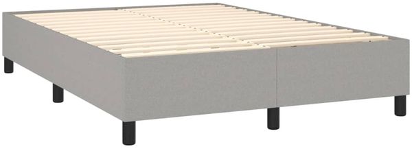 vidaXL Boxspringbett mit Matratze & LED Hellgrau 140x190 cm Stoff 3135029 Bild 5