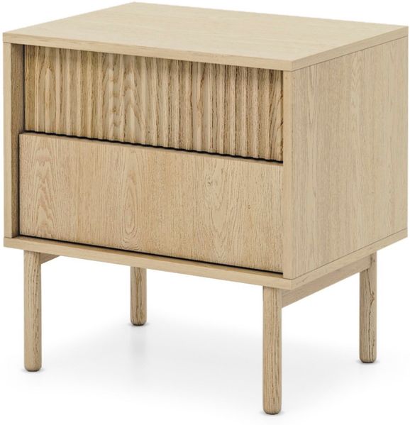 Selsey 'Tavo' – Nachttisch mit 2 Schubladen, Cremona Eiche, 53 cm