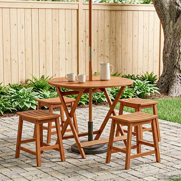 vidaXL Klappbarer Gartentisch Braun Ø 90 x 75 cm 42032421