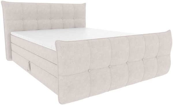 Boxspringbett Marbella - Jacquard - creme - 200x200 cm