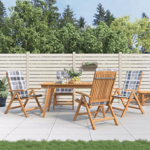 vidaXL Gartenstühle mit Kissen 4 Stk. Massivholz Teak 3196477