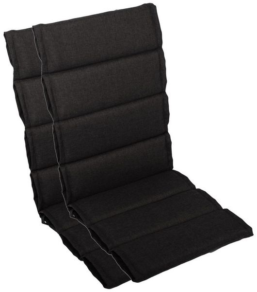 LILENO HOME Hochlehnerauflage bequeme Sitzauflage für Gartenmöbel, Stuhlkissen für Klappstühle, (2 St, 2er Set), 2er Set Polsterauflage in Anthrazit, Sitzpolster waschbar