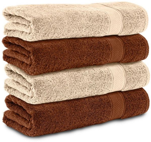 Komfortec Handtuch Set 100% Baumwolle, 470 g/m², Frottee (Set, 4-St), Handtücher 50x100 cm Set, Weich
