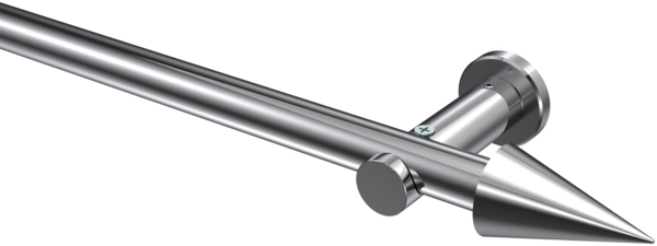Gardinenstangen-Set Platon Savio 100 cm, 1-läufig (ohne Ringe), 20 mm Ø Chrom