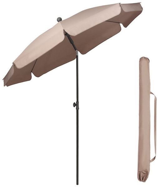 Sekey Balkonschirm 200cm Sonnenschirm Rund Gartenschirm Terrassenschirm mit UV-Schutz 50, Balkonschirm höhenverstellbar, Stabiler Sonnenschirm knickbar