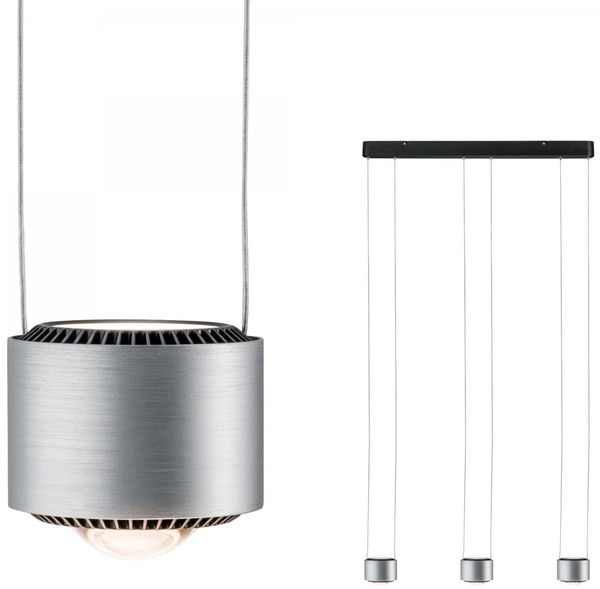 Paulmann No. 79720 LED Pendelleuchte Aldan 3x9 W dimmbar Schwarz Alu gebürstet