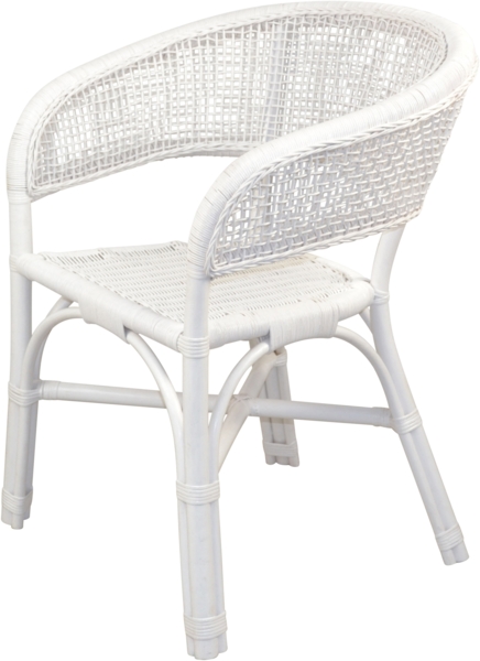 Schöner Rattansessel, Rattanstuhl handgeflochten, weiß