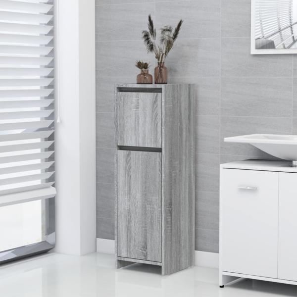 vidaXL Badschrank Grau Sonoma 30x30x95 cm Holzwerkstoff 815553