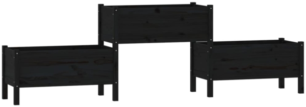 vidaXL Pflanzkübel Schwarz 245,5x44x75 cm Massivholz Kiefer 822256