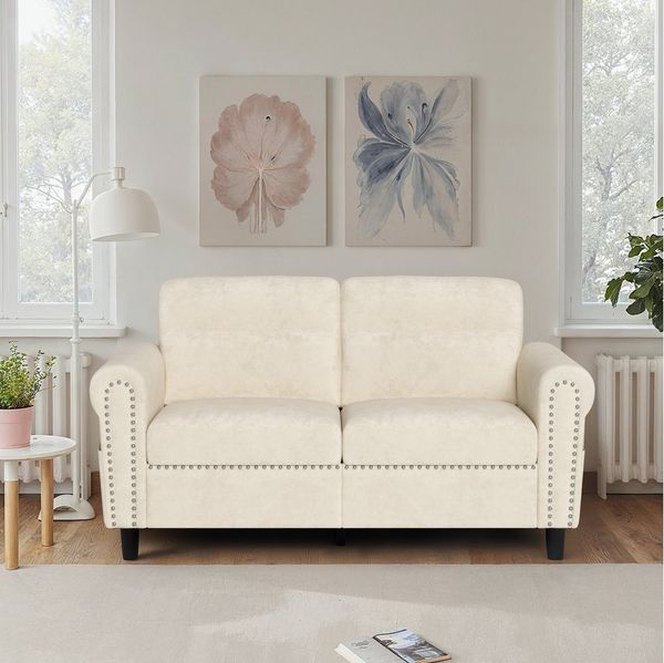 Bealife 2-Sitzer Kleine Couch, mit Armlehne und Seitentasche, 152 x 76 x 84 cm