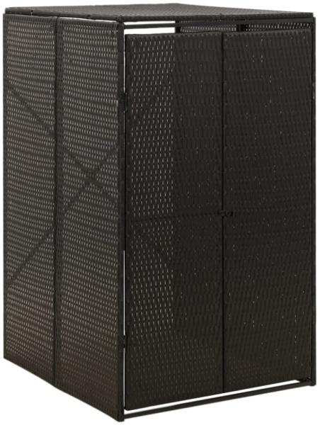 vidaXL Mülltonnenbox für 1 Tonne Schwarz 70x80x117 cm Poly Rattan 319860