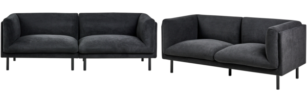 Sofa Set 5-Sitzer VORGOD Stoff Schwarz