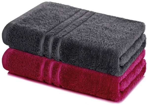 Lavea Badetuch Elena 2er Set Badetücher 100x150 cm, Duschtuch, 500 g/m² Frottier, weich & saugstark, pflegeleicht