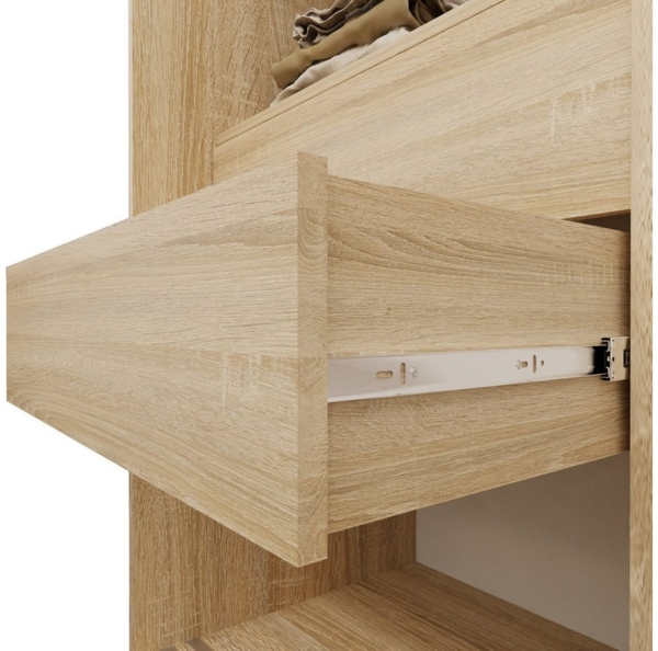 Beautysofa Schiebetürenschrank NELA II mit Spiegel, mit Lamellen, mit Schubladen, Breite: 240 cm Bild 2