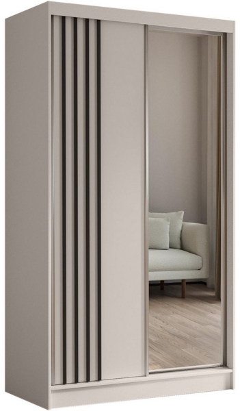 Beautysofa Schiebetürenschrank NELA II mit Spiegel, mit Lamellen, mit Schubladen, Breite: 240 cm Bild 1