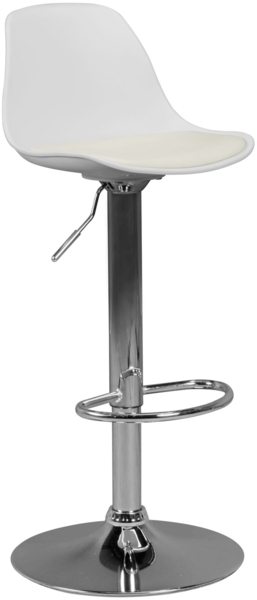 KORSIKA, Barhocker Kunstleder Weiß, Hocker Sitzhocker Tresenhocker, Design Barstuhl Tresenstuhl Barmöbel